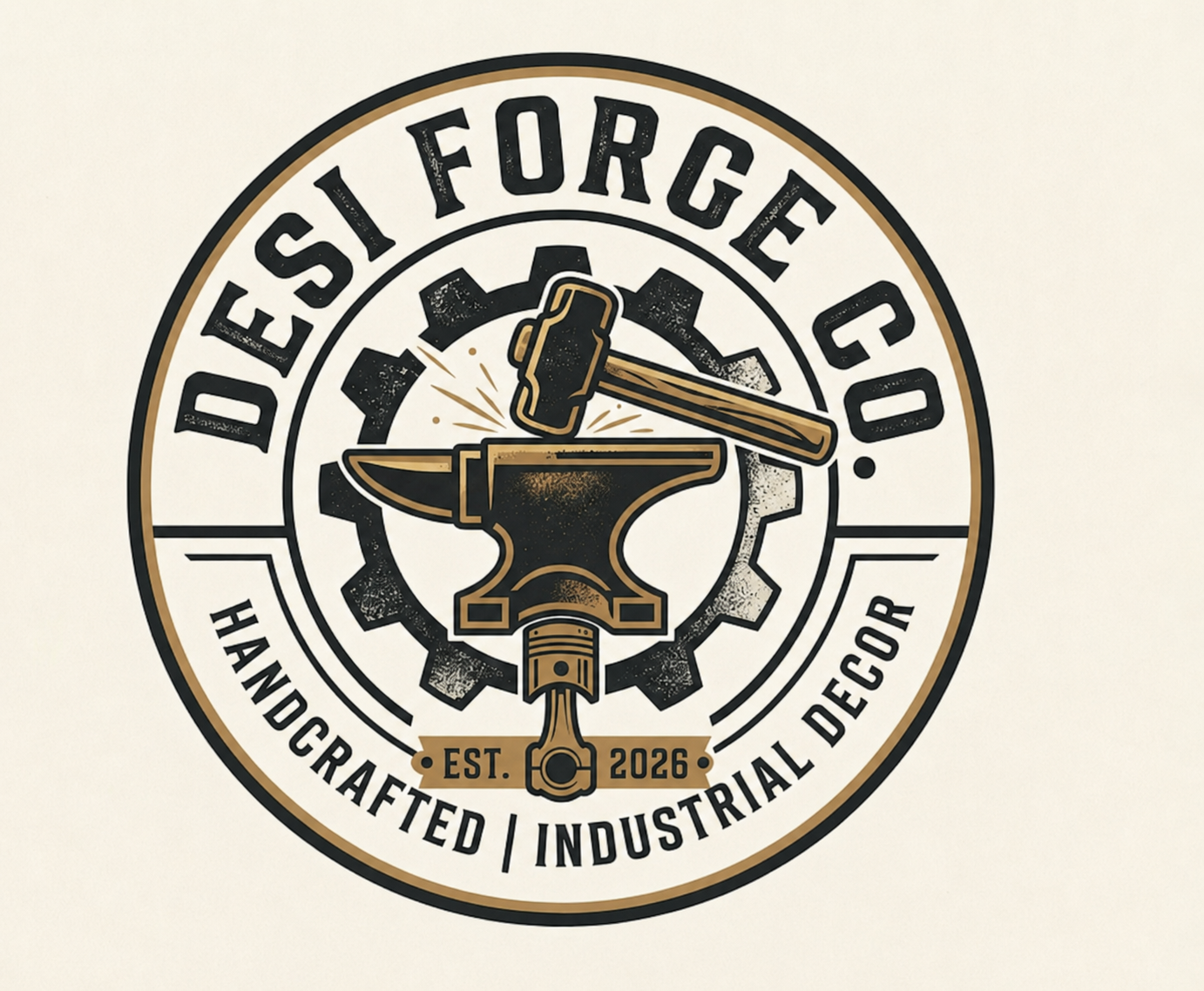Desi Forge Co. Official Logo - Handcrafted Industrial Decor